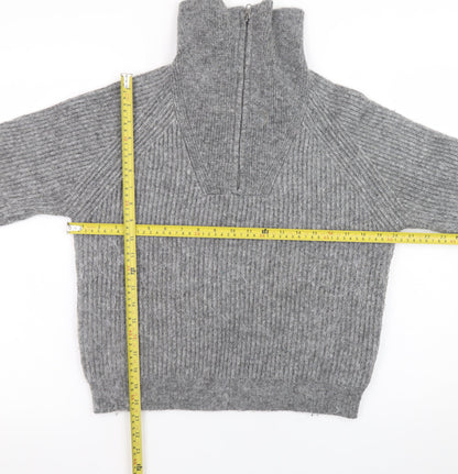 Womens UK Size S Marks and Spencer Grey Half Zip Jumper