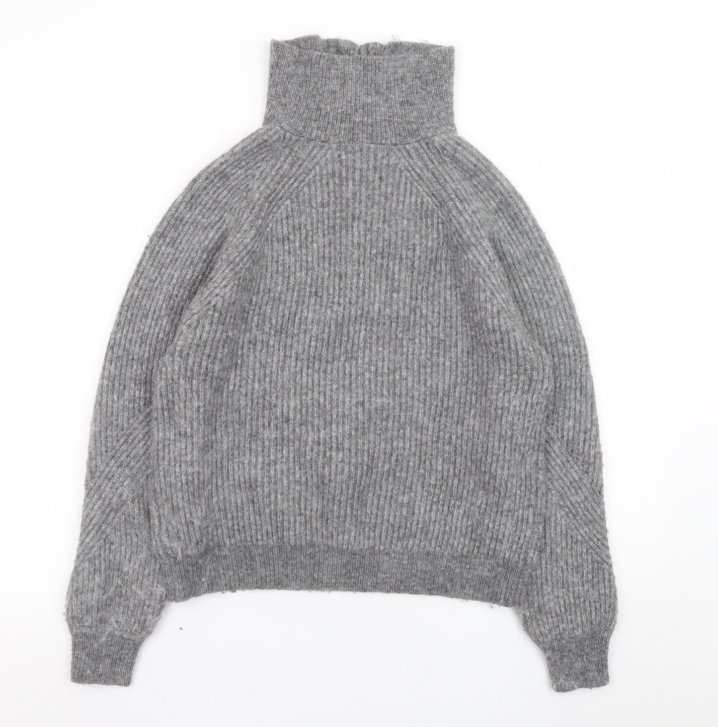 Womens UK Size S Marks and Spencer Grey Half Zip Jumper