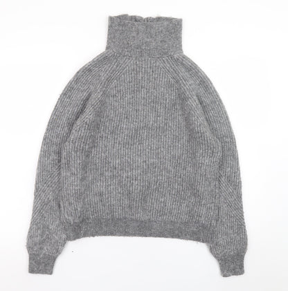 Womens UK Size S Marks and Spencer Grey Half Zip Jumper
