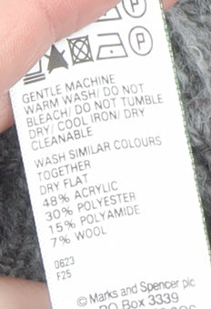 Womens UK Size S Marks and Spencer Grey Half Zip Jumper