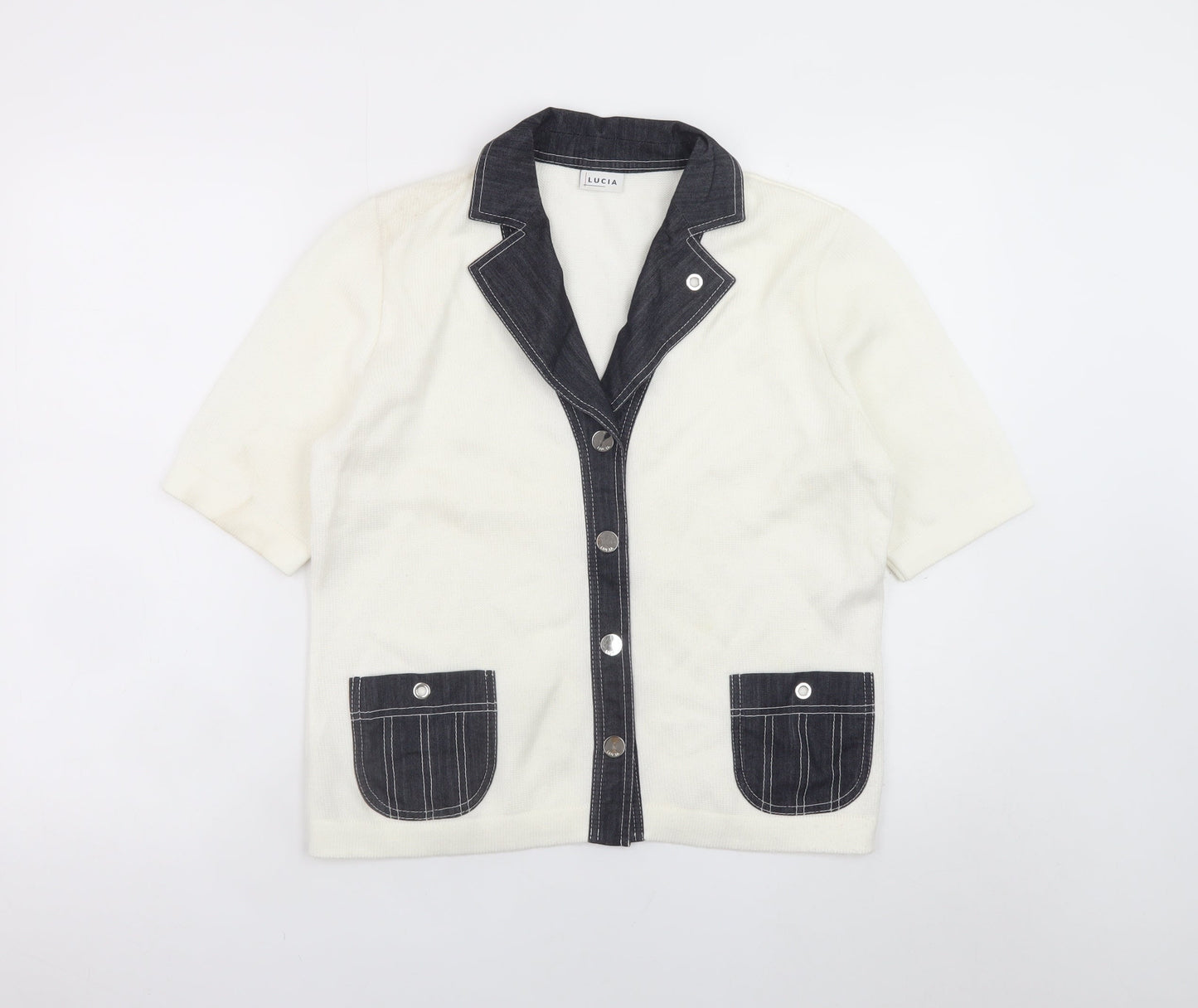 Womens UK Size 12 LUCIA Ivory Cardigan Jumper