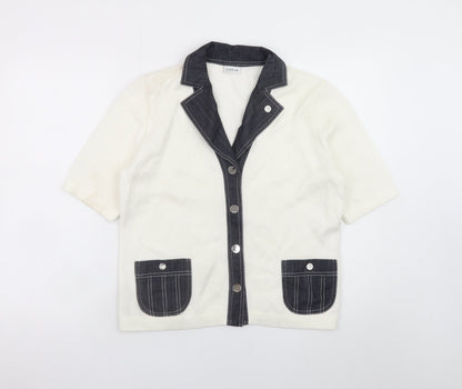 Womens UK Size 12 LUCIA Ivory Cardigan Jumper