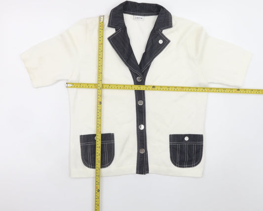 Womens UK Size 12 LUCIA Ivory Cardigan Jumper
