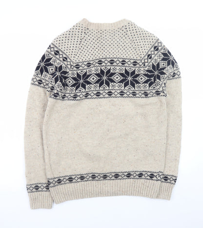 Mens UK Size M Criminal Beige Pullover Jumper