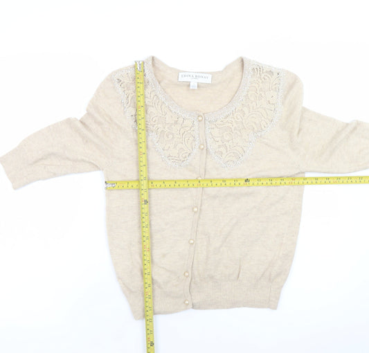 Womens UK Size 10 Edina Ronay Beige Cardigan Jumper