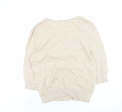 Womens UK Size 10 Edina Ronay Beige Cardigan Jumper