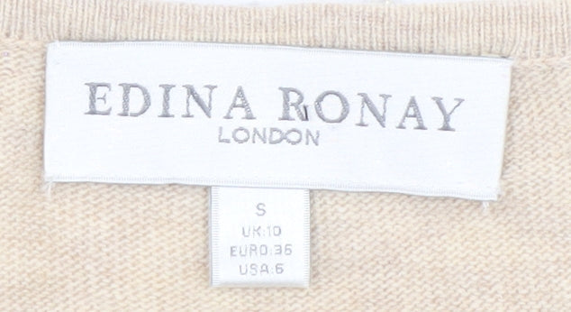 Womens UK Size 10 Edina Ronay Beige Cardigan Jumper
