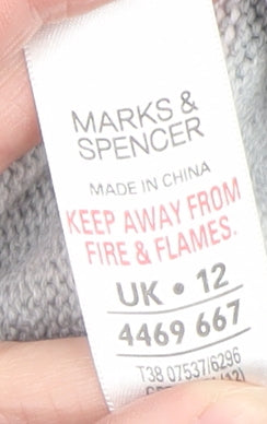 Womens UK Size 12 Marks and Spencer Grey Pullover Jumper