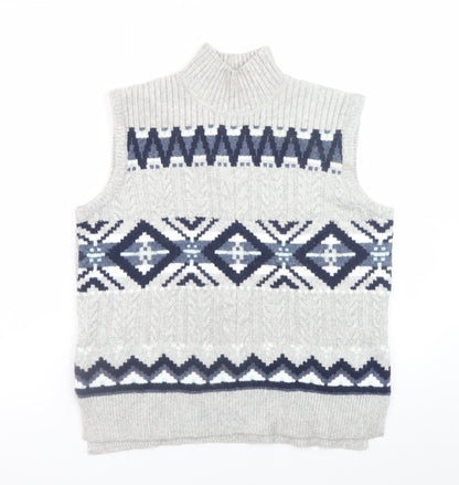 Mens UK Size M Marks and Spencer Grey Vest Jumper
