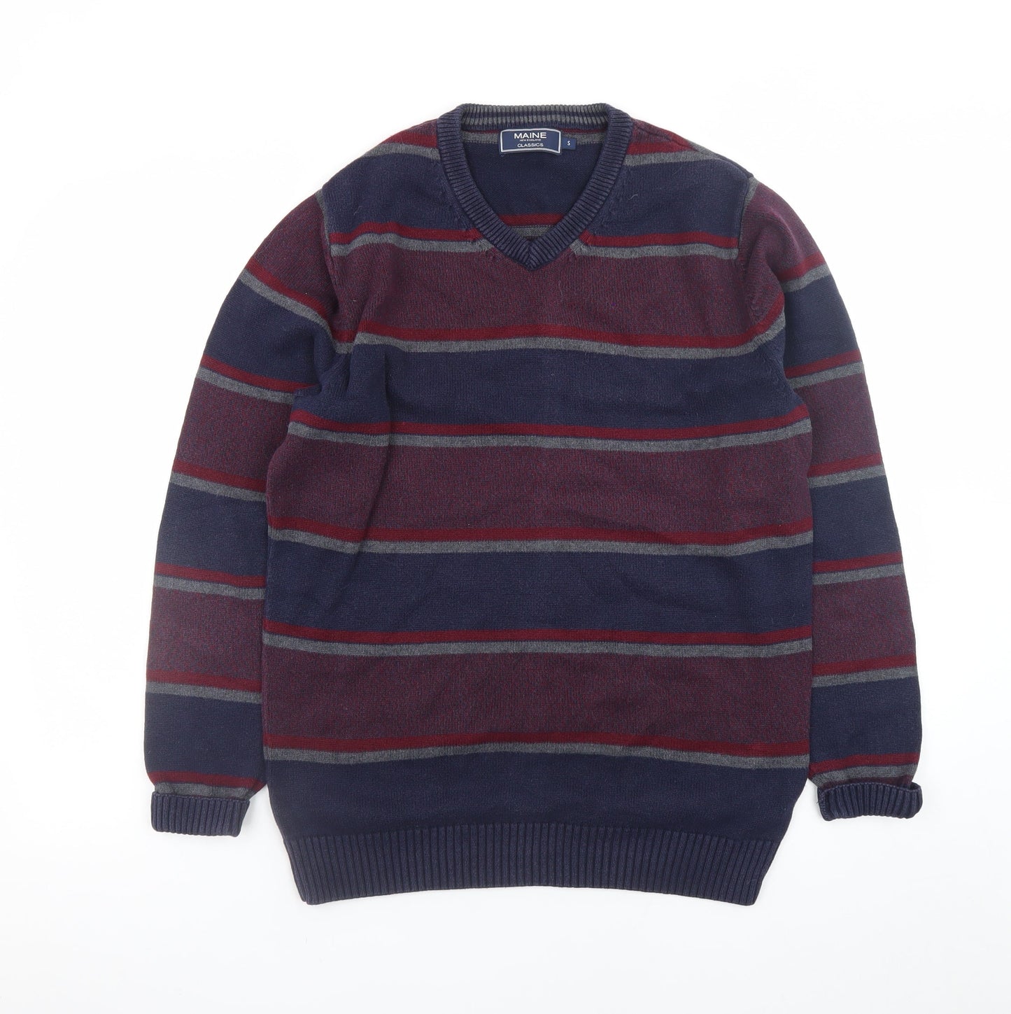 Mens UK Size S Maine New England Blue Pullover Jumper