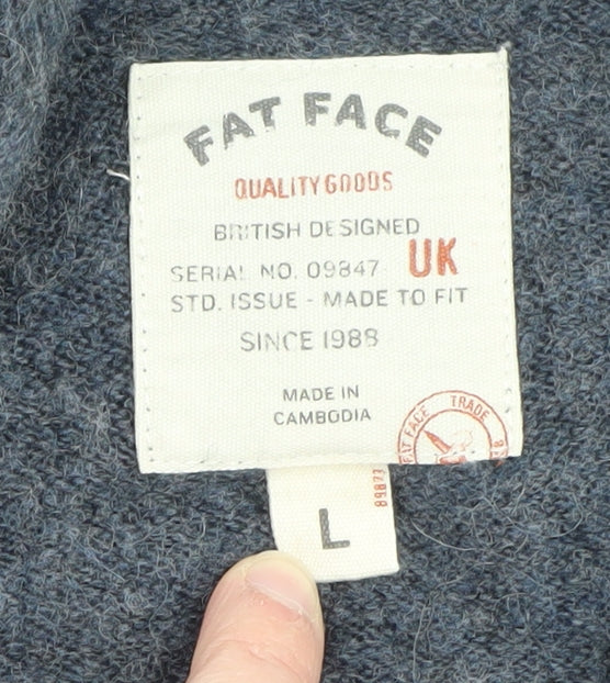 Mens UK Size L Fat Face Blue Pullover Jumper
