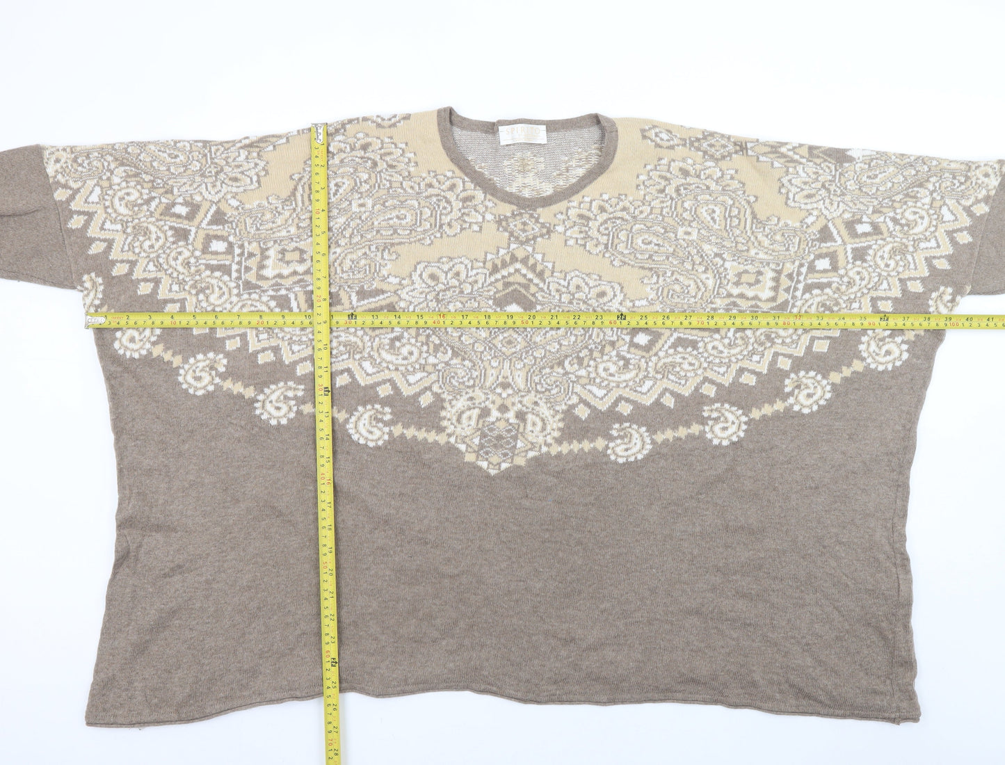 Womens UK Size L Spiritio di Artigiano Beige Pullover Jumper