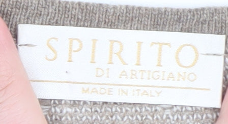 Womens UK Size L Spiritio di Artigiano Beige Pullover Jumper