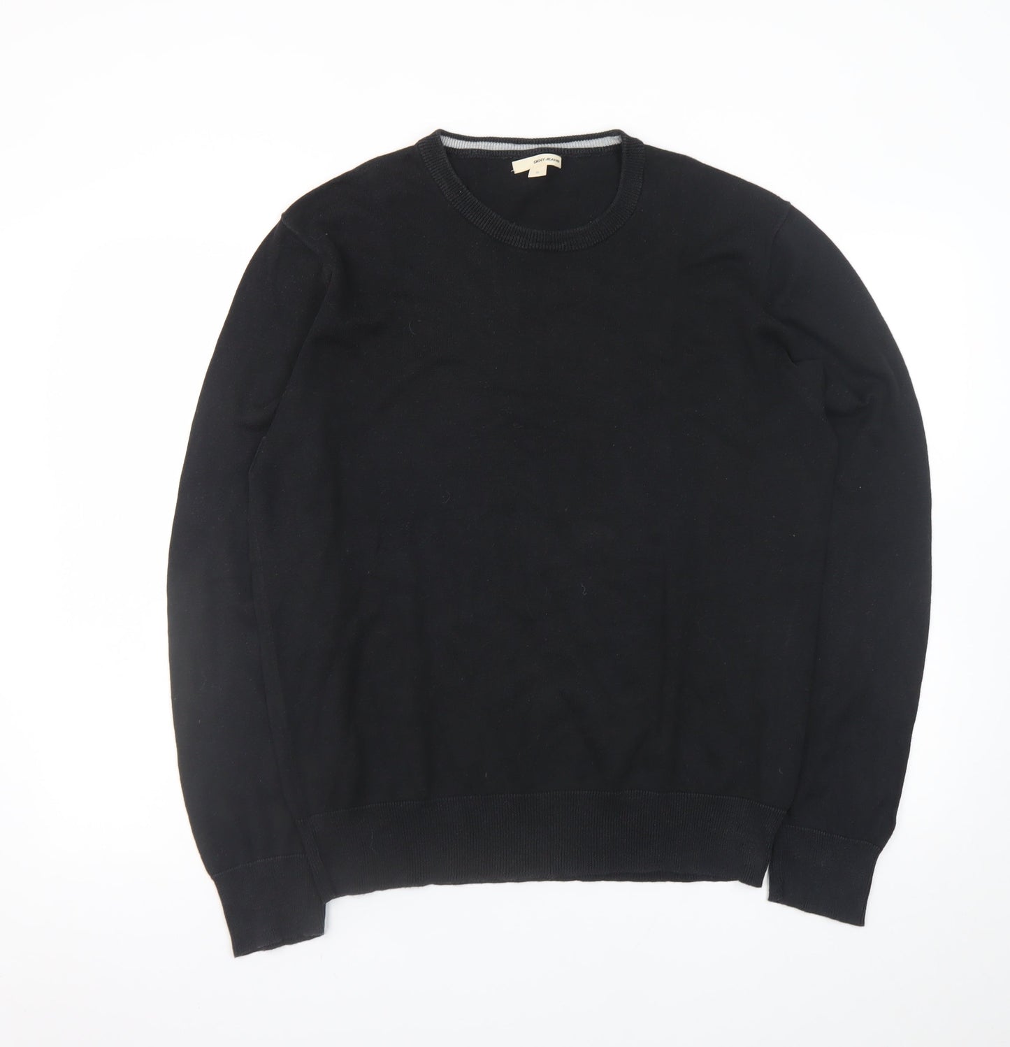 Mens UK Size XL DKNY Jeans Black Pullover Jumper