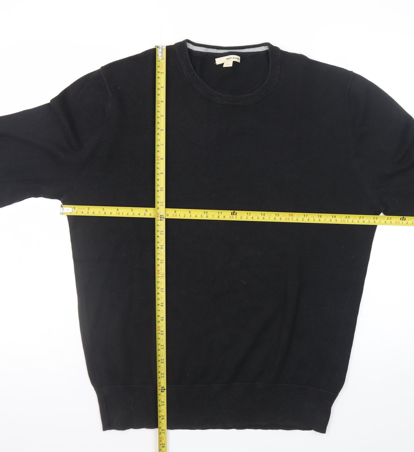 Mens UK Size XL DKNY Jeans Black Pullover Jumper