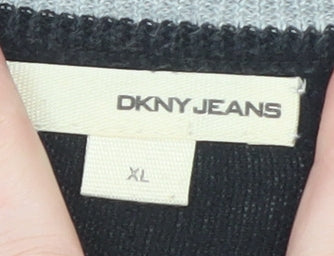 Mens UK Size XL DKNY Jeans Black Pullover Jumper