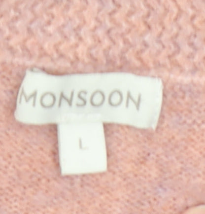 Womens UK Size L Monsoon Pink Pullover Jumper