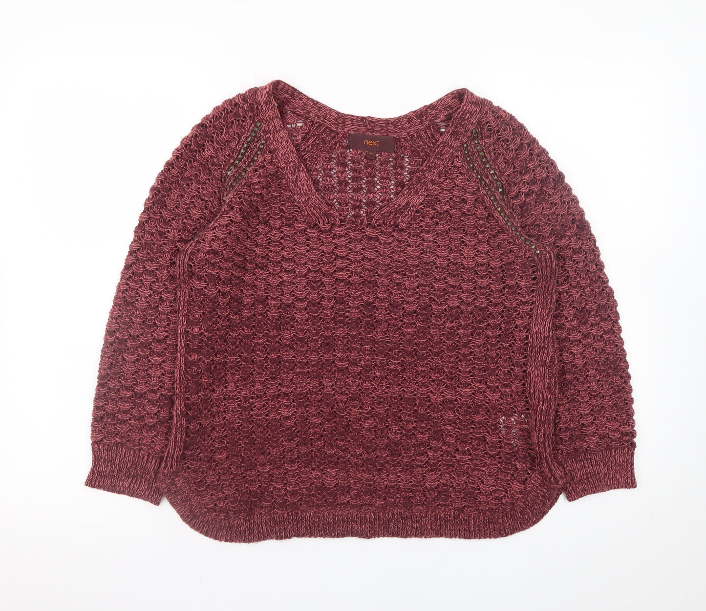 Womens UK Size 14 NEXT Red Pullover Jumper