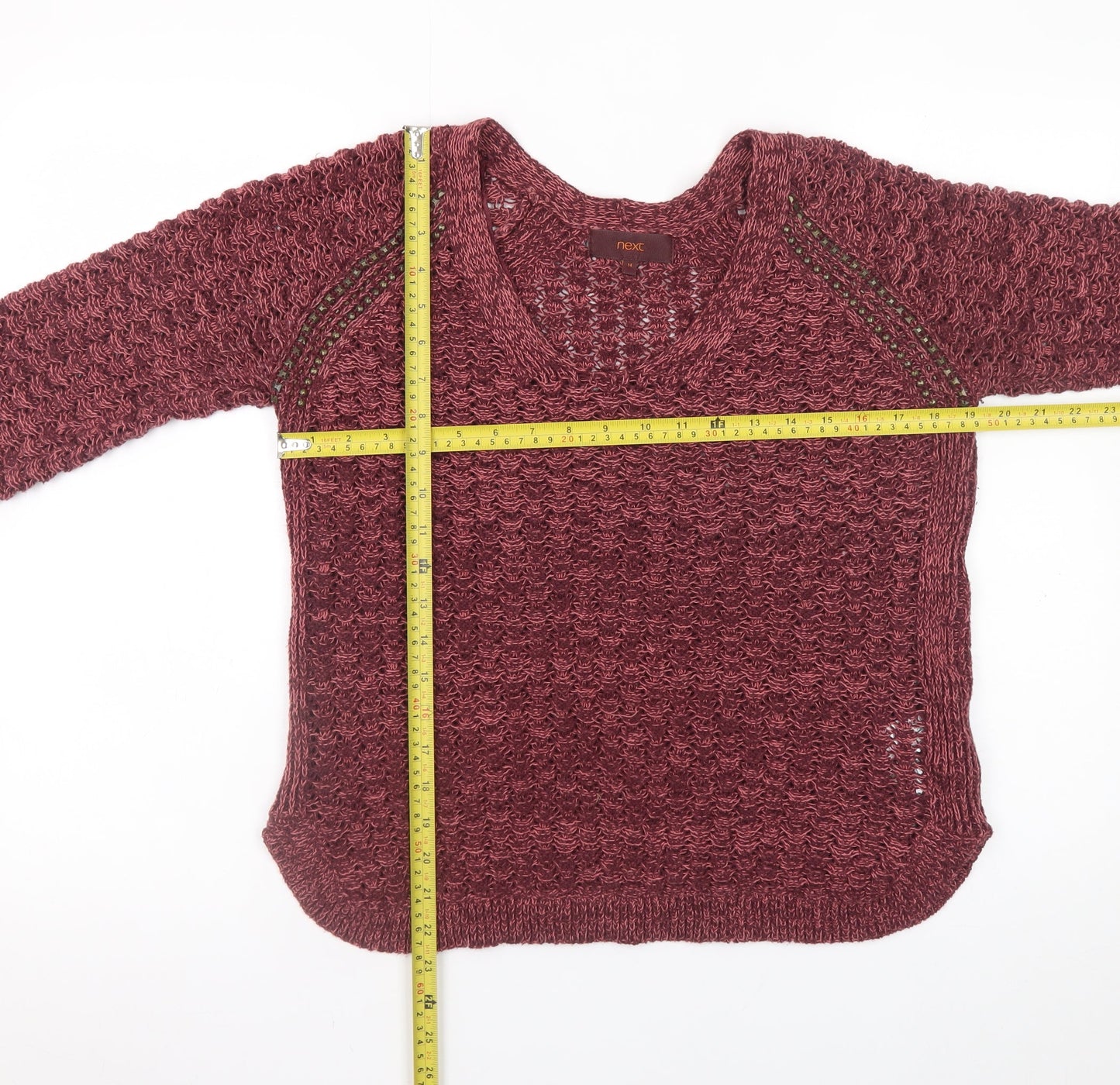 Womens UK Size 14 NEXT Red Pullover Jumper