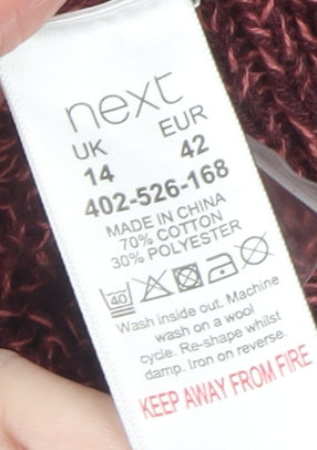 Womens UK Size 14 NEXT Red Pullover Jumper