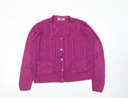 Womens UK Size 14 Honor Millburn Purple Cardigan Jumper