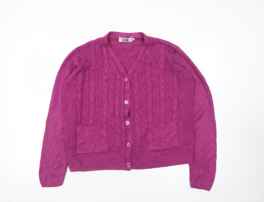 Womens UK Size 14 Honor Millburn Purple Cardigan Jumper
