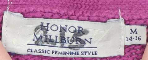 Womens UK Size 14 Honor Millburn Purple Cardigan Jumper