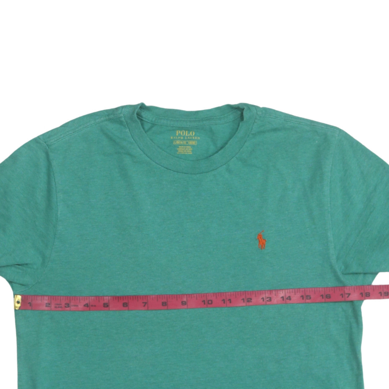 Boys UK Size 14-16 Years Ralph Lauren Green Basic T-Shirt