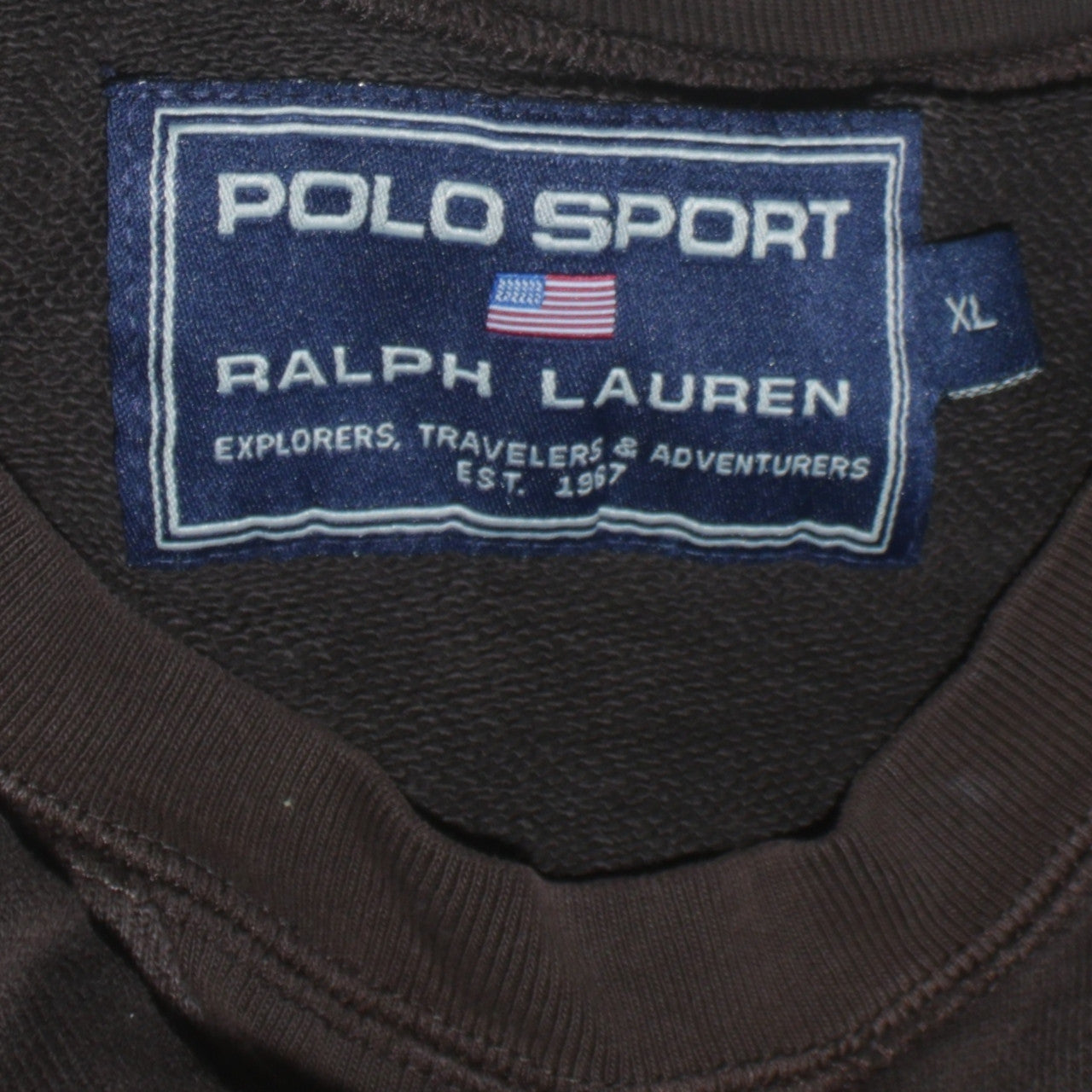 Mens UK Size XL Polo Sport Ralph Lauren Brown Pullover Sweatshirt