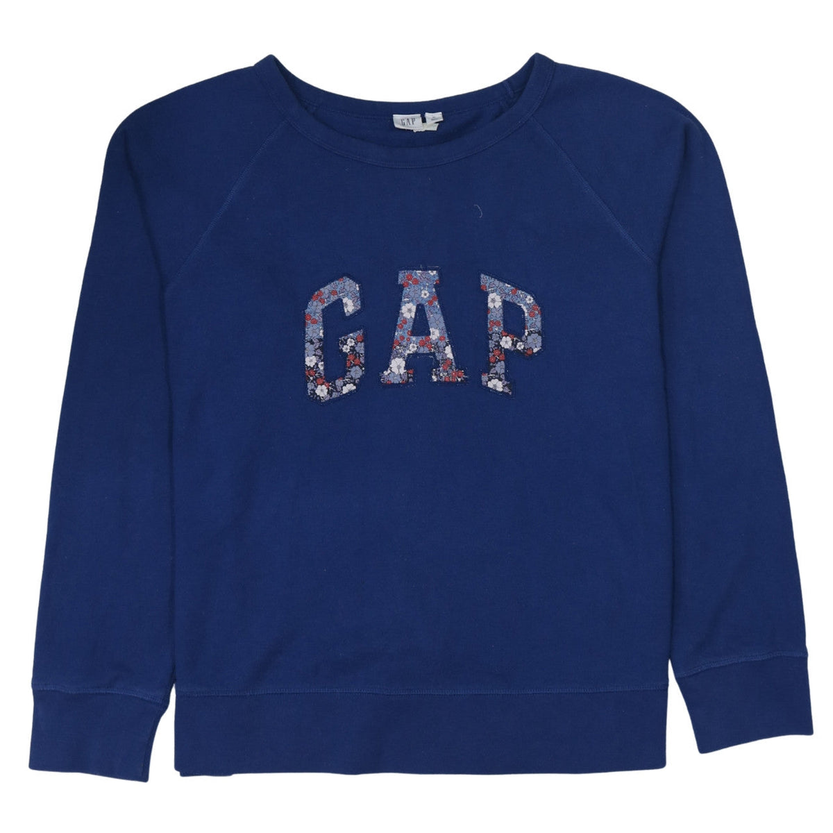 Gap Unisex Blue XL Pullover Sweatshirt with Floral Logo