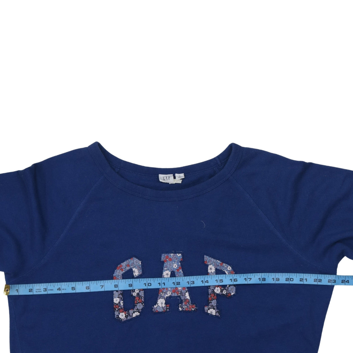 Gap Unisex Blue XL Pullover Sweatshirt with Floral Logo