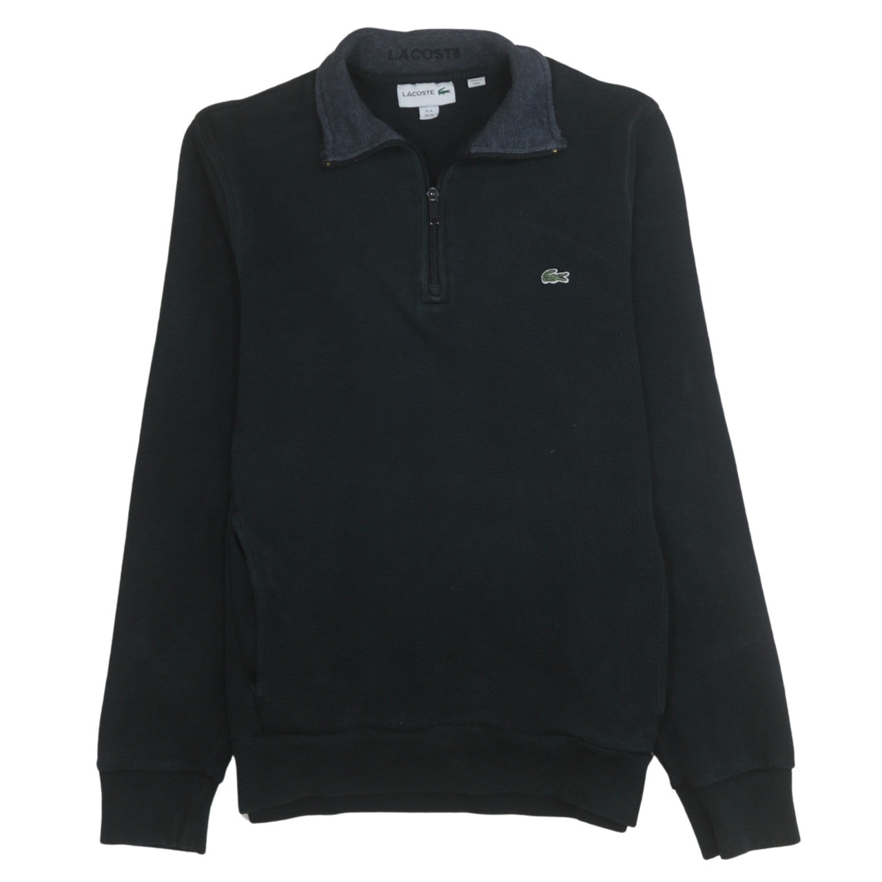 Mens UK Size M Lacoste Black Henley Sweatshirt