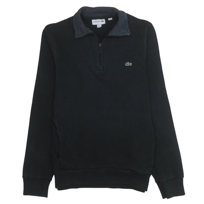 Mens UK Size M Lacoste Black Henley Sweatshirt