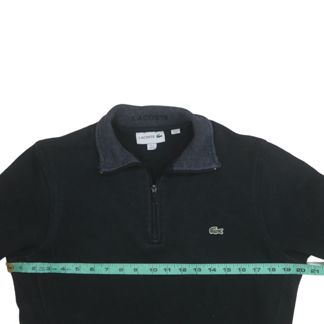 Mens UK Size M Lacoste Black Henley Sweatshirt