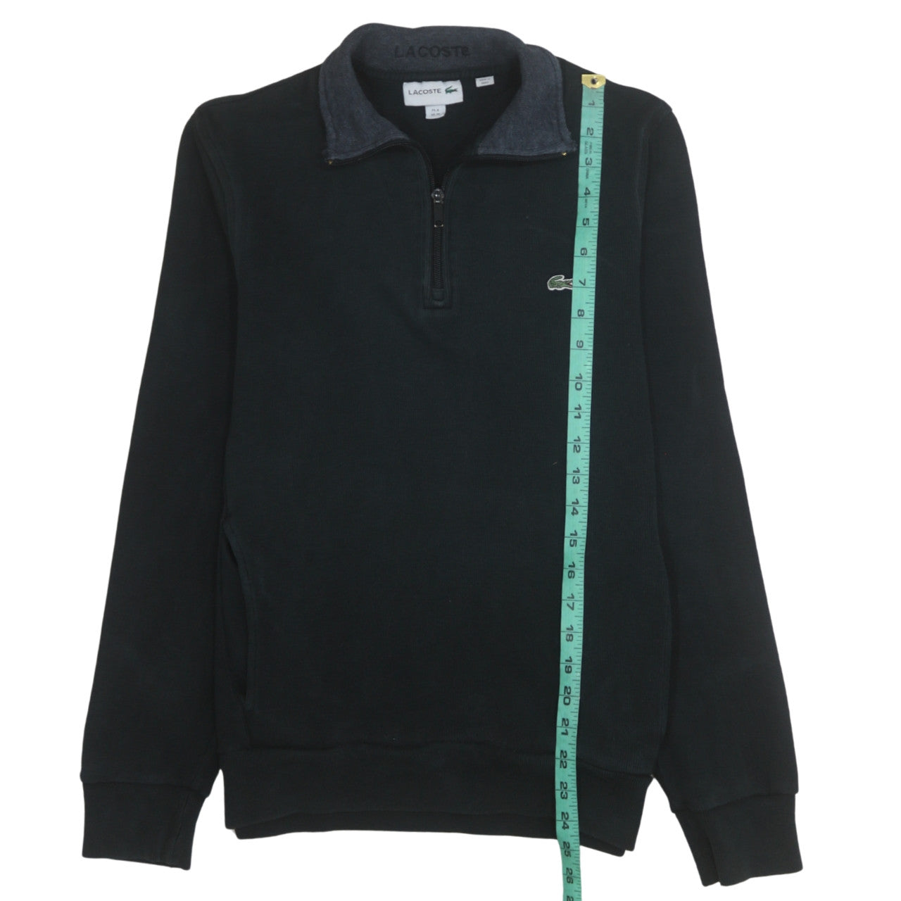 Mens UK Size M Lacoste Black Henley Sweatshirt