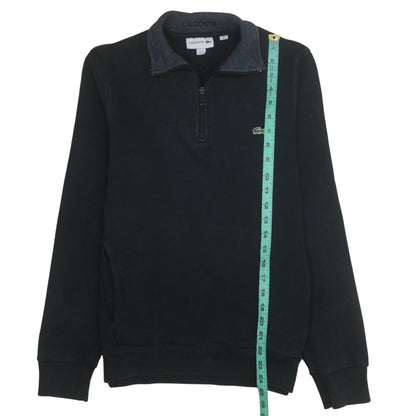 Mens UK Size M Lacoste Black Henley Sweatshirt