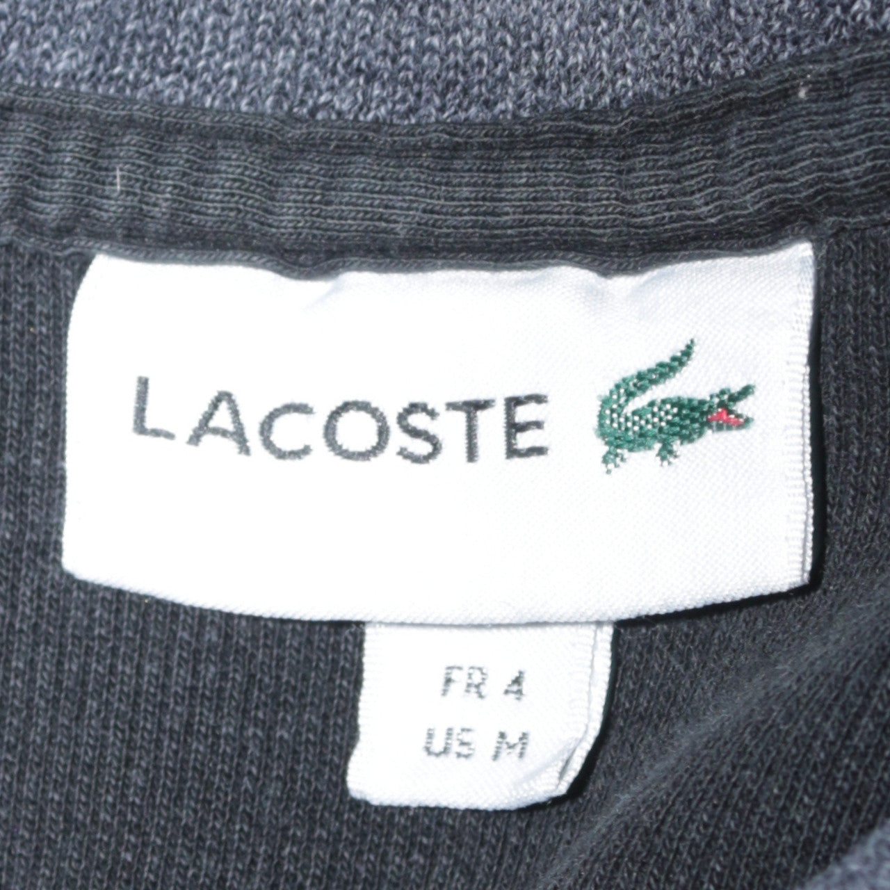 Mens UK Size M Lacoste Black Henley Sweatshirt
