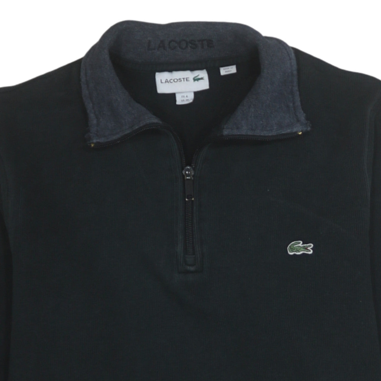 Mens UK Size M Lacoste Black Henley Sweatshirt