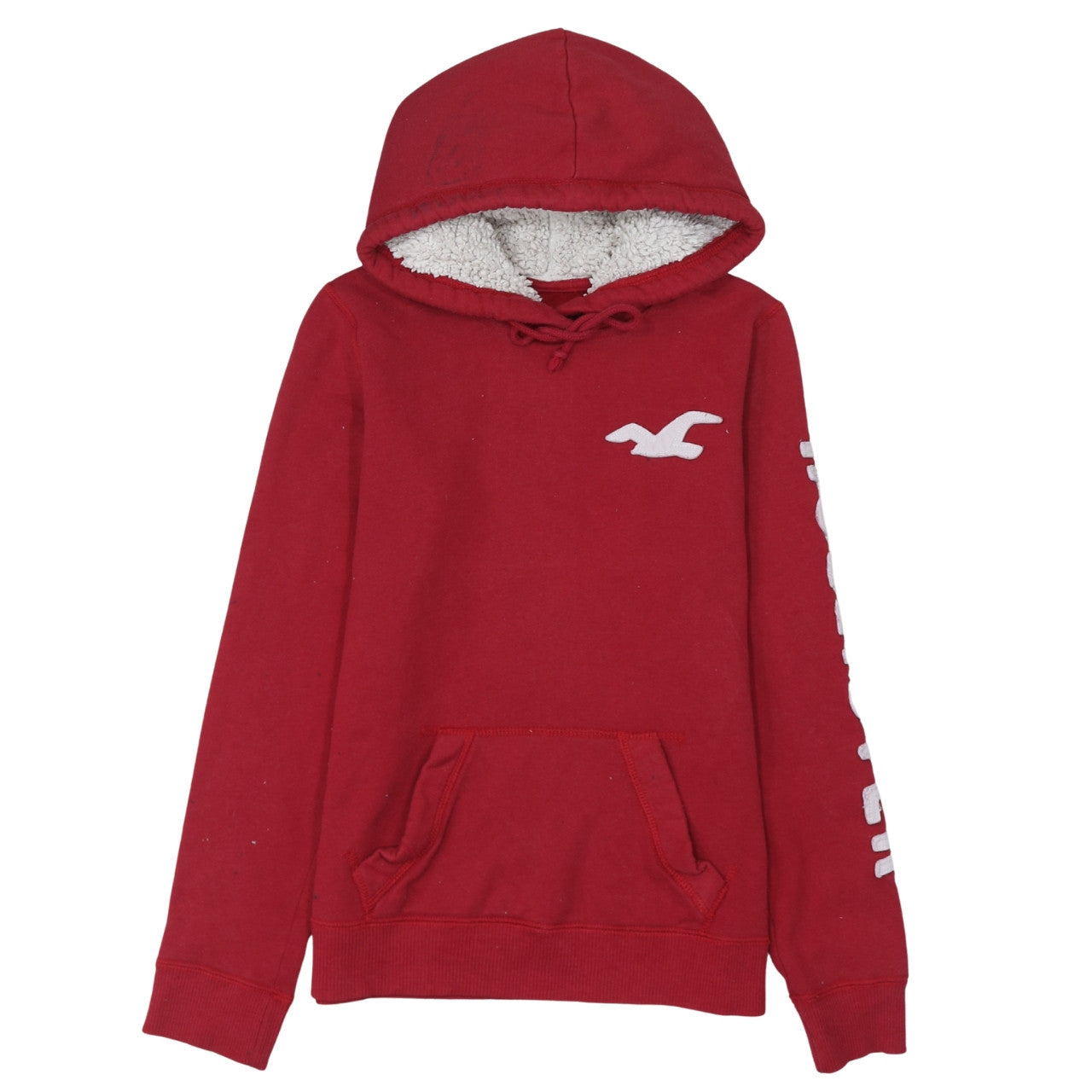 Mens UK Size S Hollister Red Pullover Hoodie