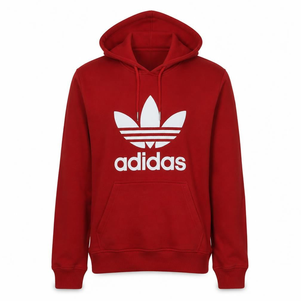Mens UK Size L adidas Red Pullover Hoodie