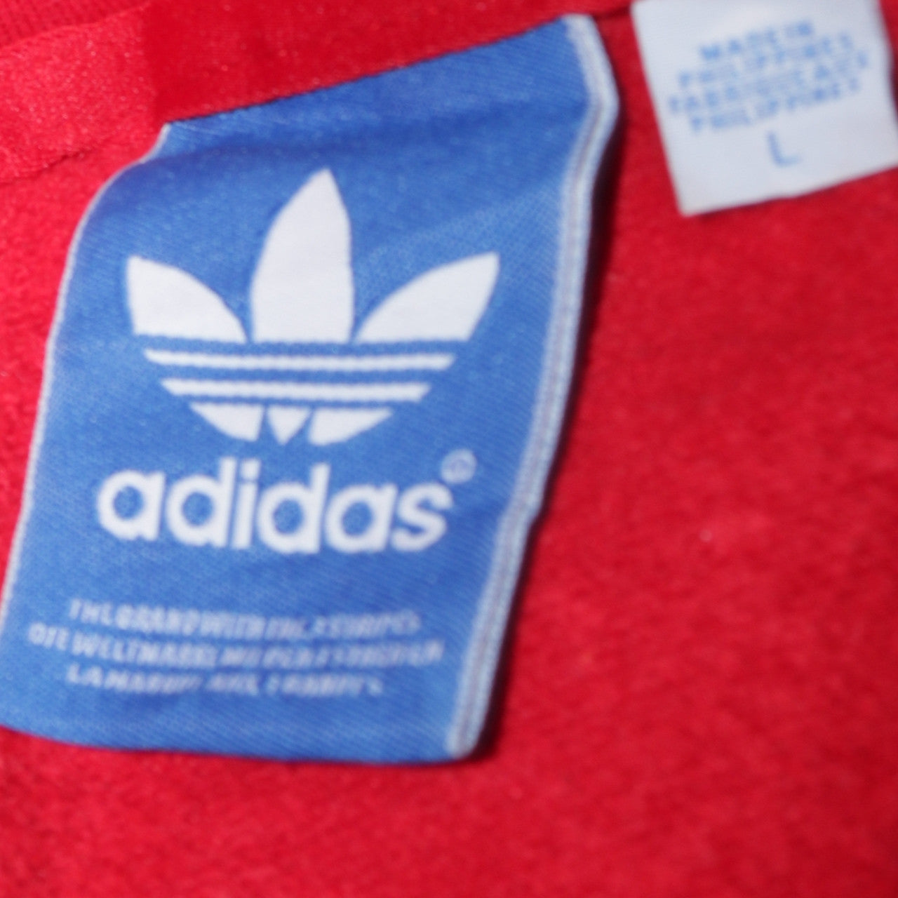 Mens UK Size L adidas Red Pullover Hoodie