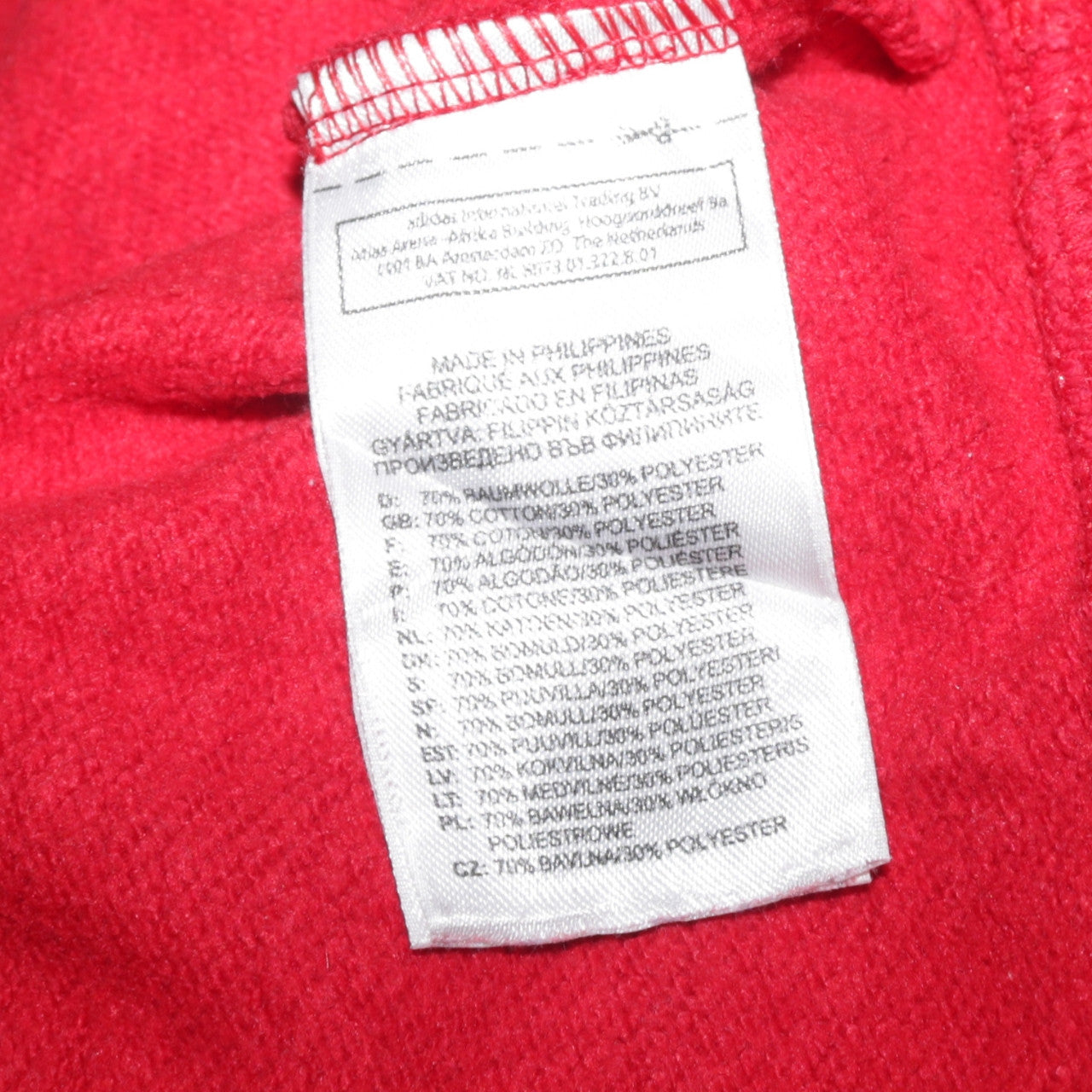 Mens UK Size L adidas Red Pullover Hoodie