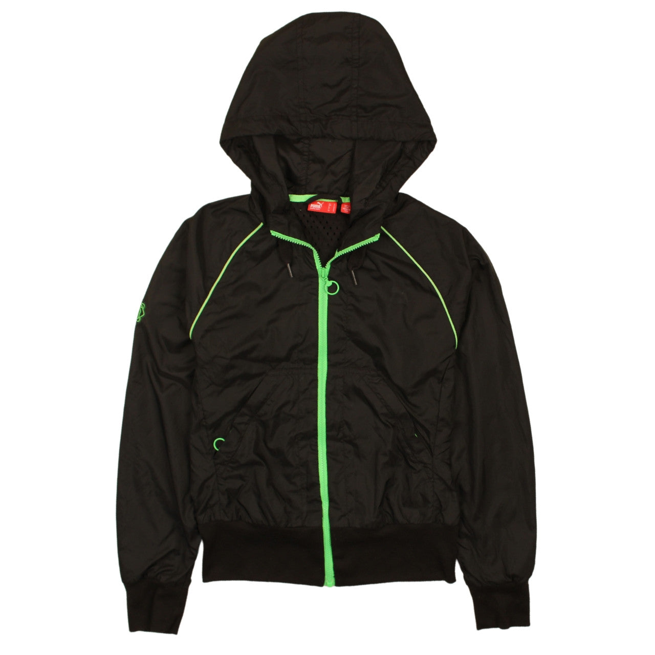 Womens UK Size 10 PUMA Black Windbreaker Coat