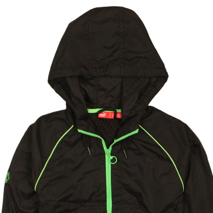 Womens UK Size 10 PUMA Black Windbreaker Coat