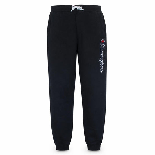Front view of Champion boys’ black 2xl sweatpants jogger trousers with logo embroidery