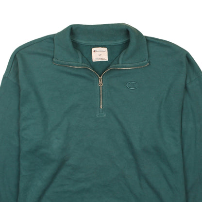 Mens UK Size S Champion Green 1/2 Zip Sweatshirt