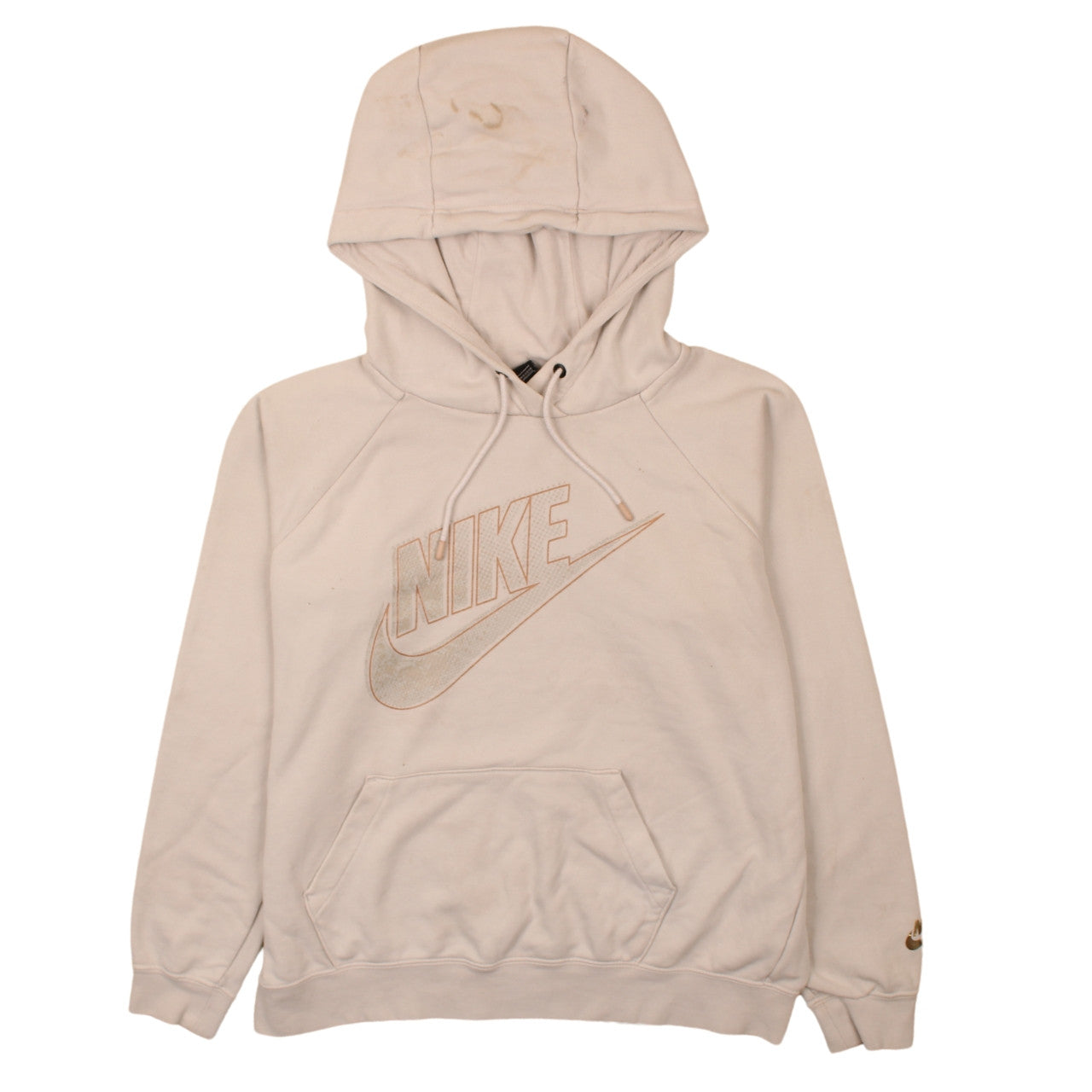Mens UK Size M Nike Beige Pullover Hoodie