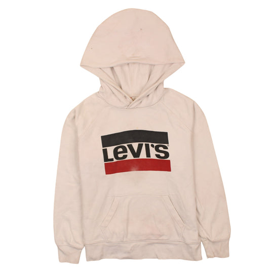 Mens UK Size XS Levi's White Pullover Hoodie