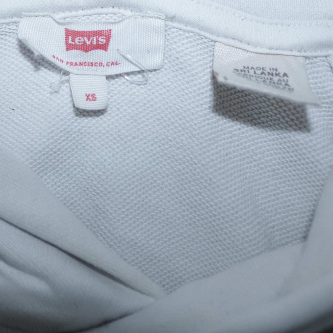 Mens UK Size XS Levi's White Pullover Hoodie