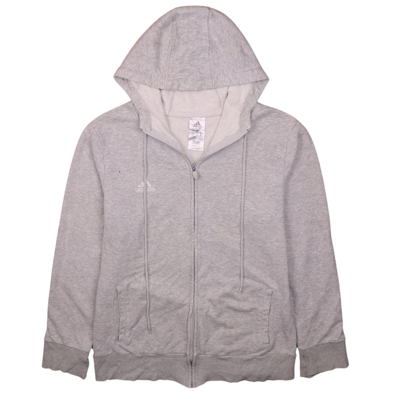 Mens UK Size XL adidas Grey Full Zip Hoodie